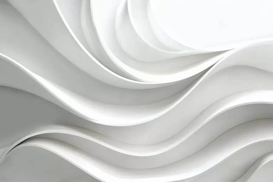 wall murals White 3d volumetric abstract wave shape w01471