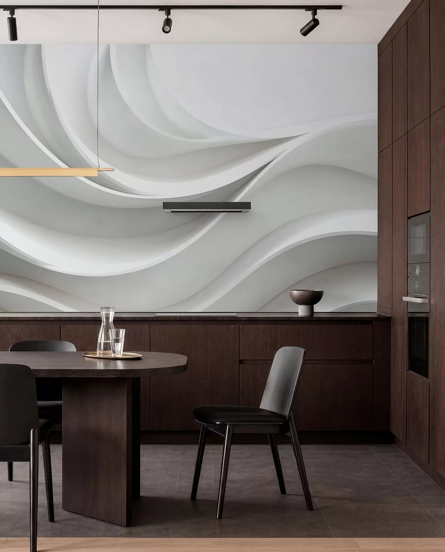 Wall Mural Photo Wallpaper White 3d volumetric abstract wave shape w01471