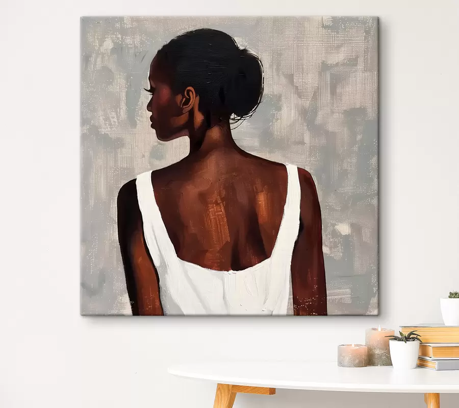 murales Chica con vestido blanco s40440