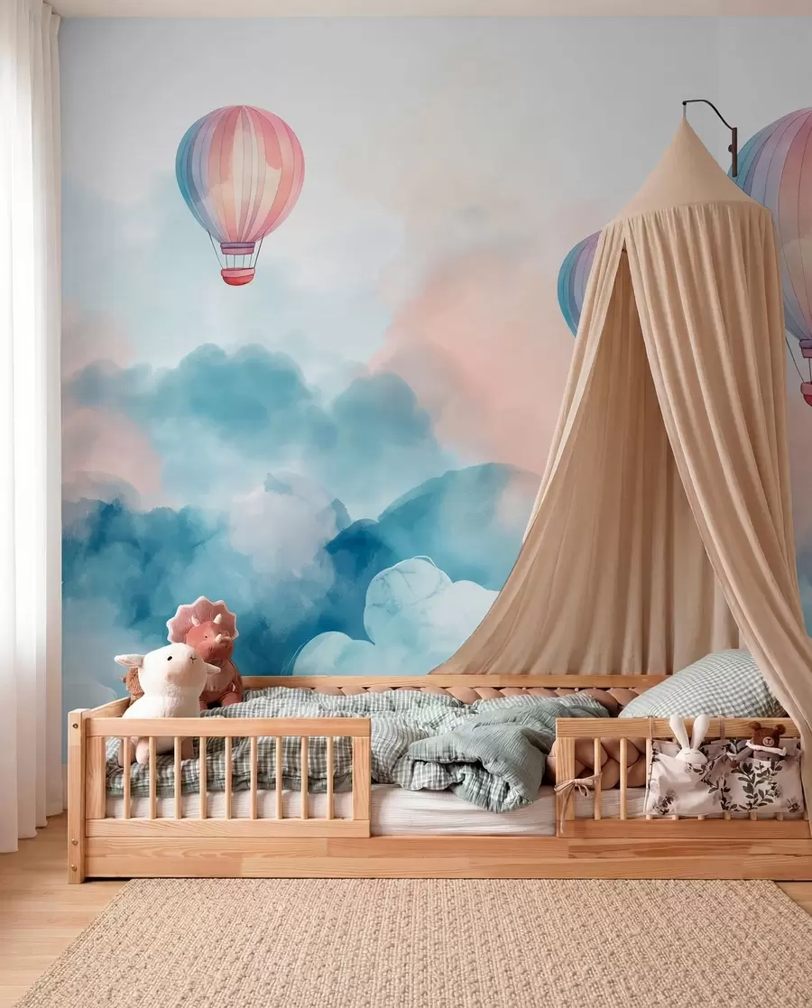 murales Globos de acuarela en las nubes w01011