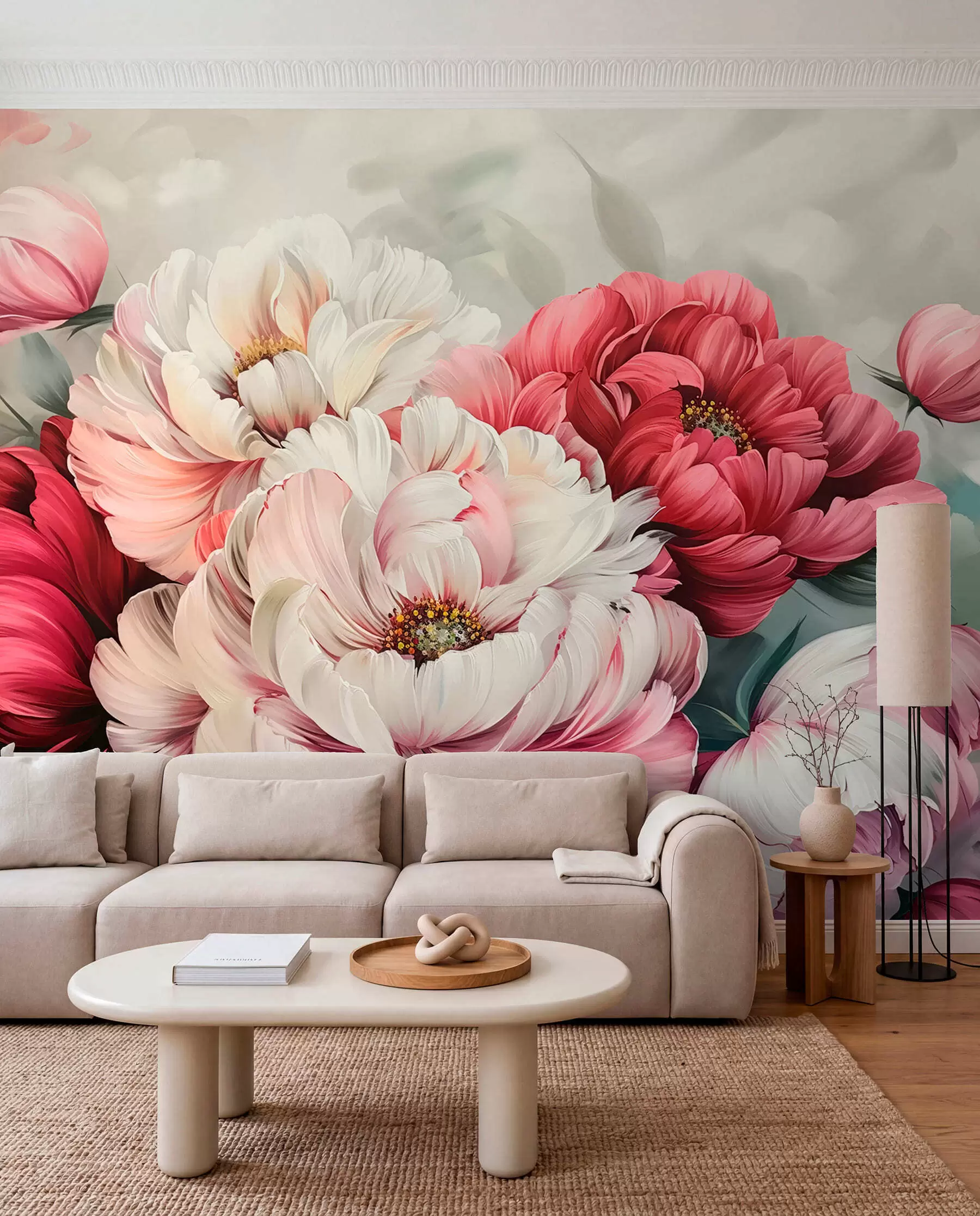 Wall Mural Photo Wallpaper A large bouquet of peonies w01038