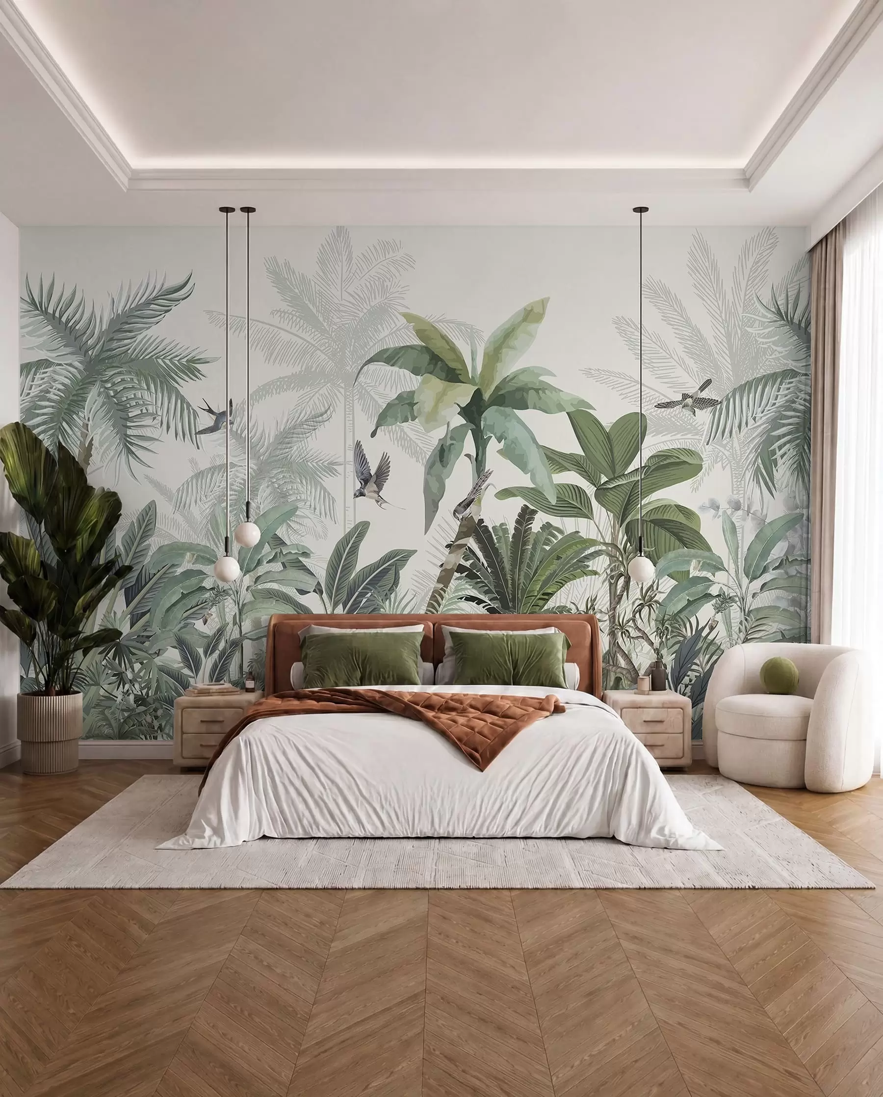 wall murals Pale Palm Engravings w08239