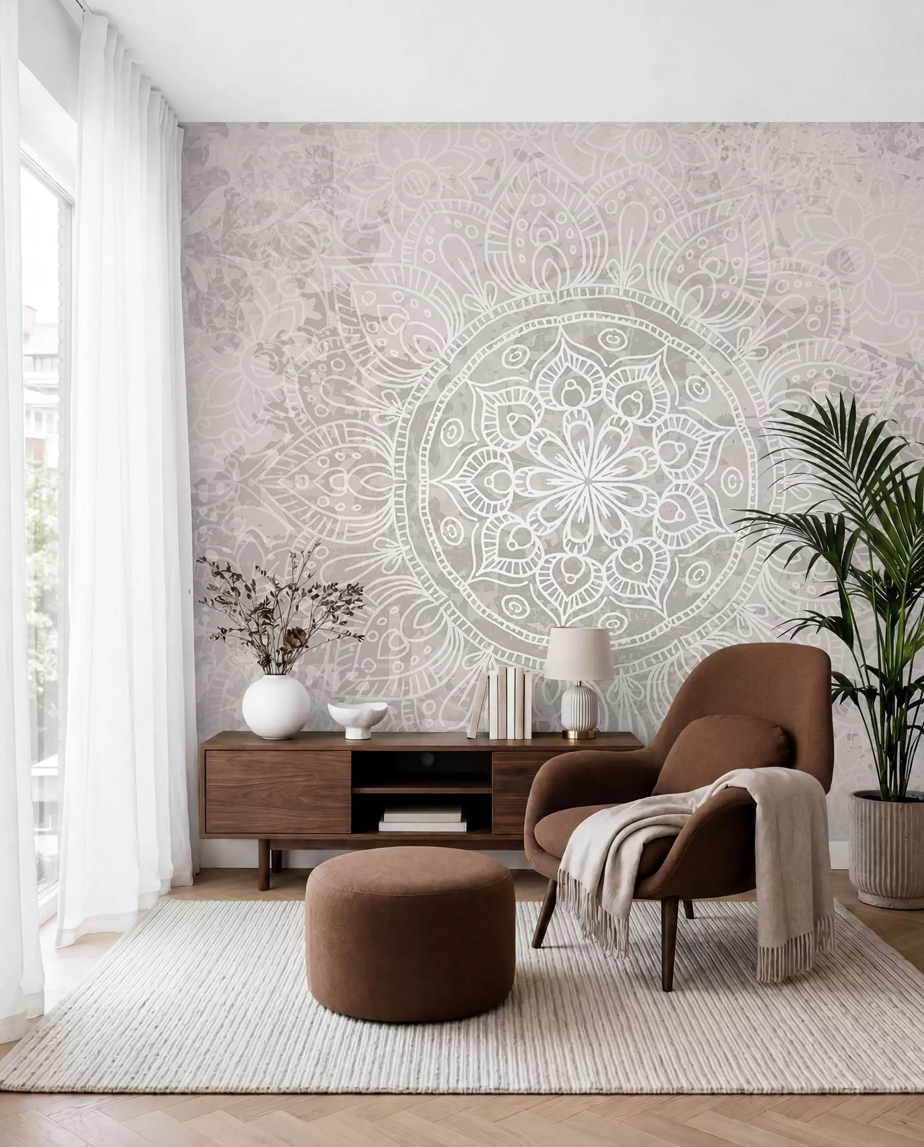 Wall Mural Photo Wallpaper Fine Line Mandala w08246