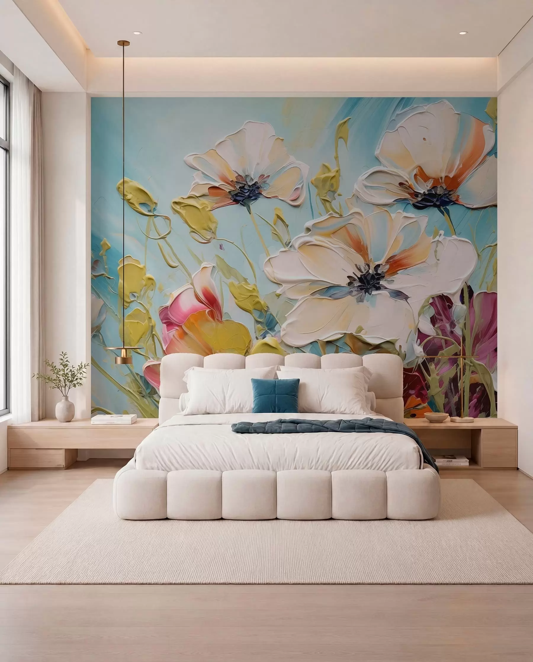 peintures murales Pavots en touches de couleur w01043