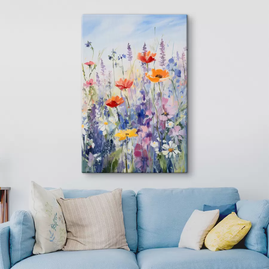 wall murals Watercolor wildflowers s40503