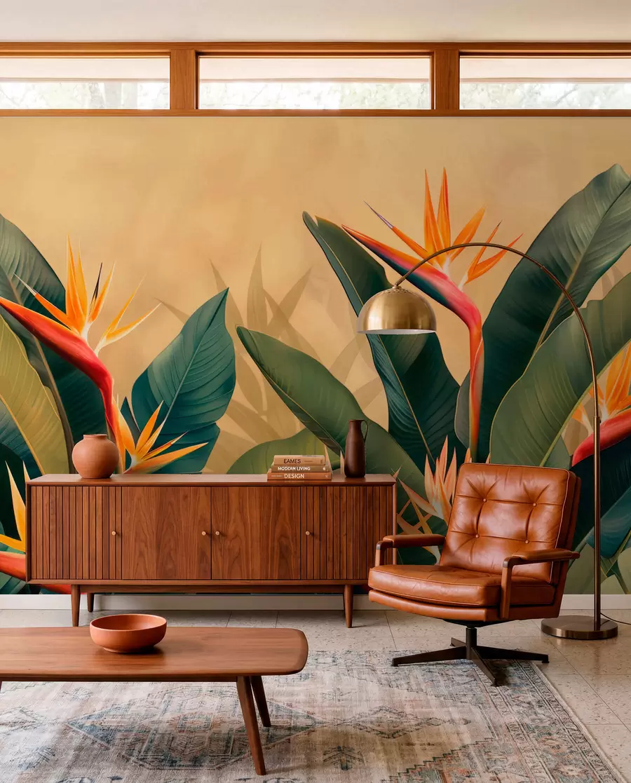 murales Cálida floración tropical w01484