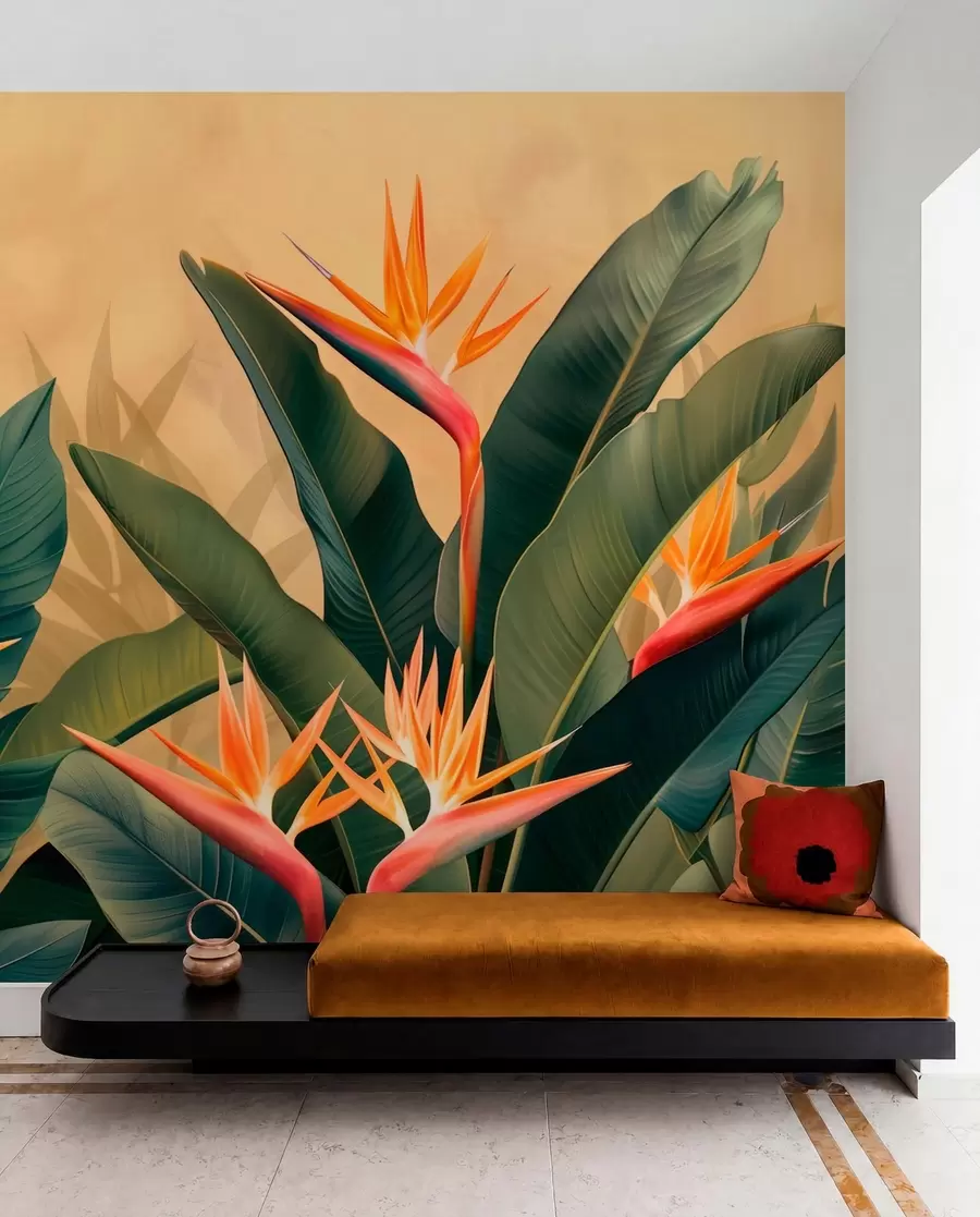 peintures murales Floraison tropicale chaleureuse w01484