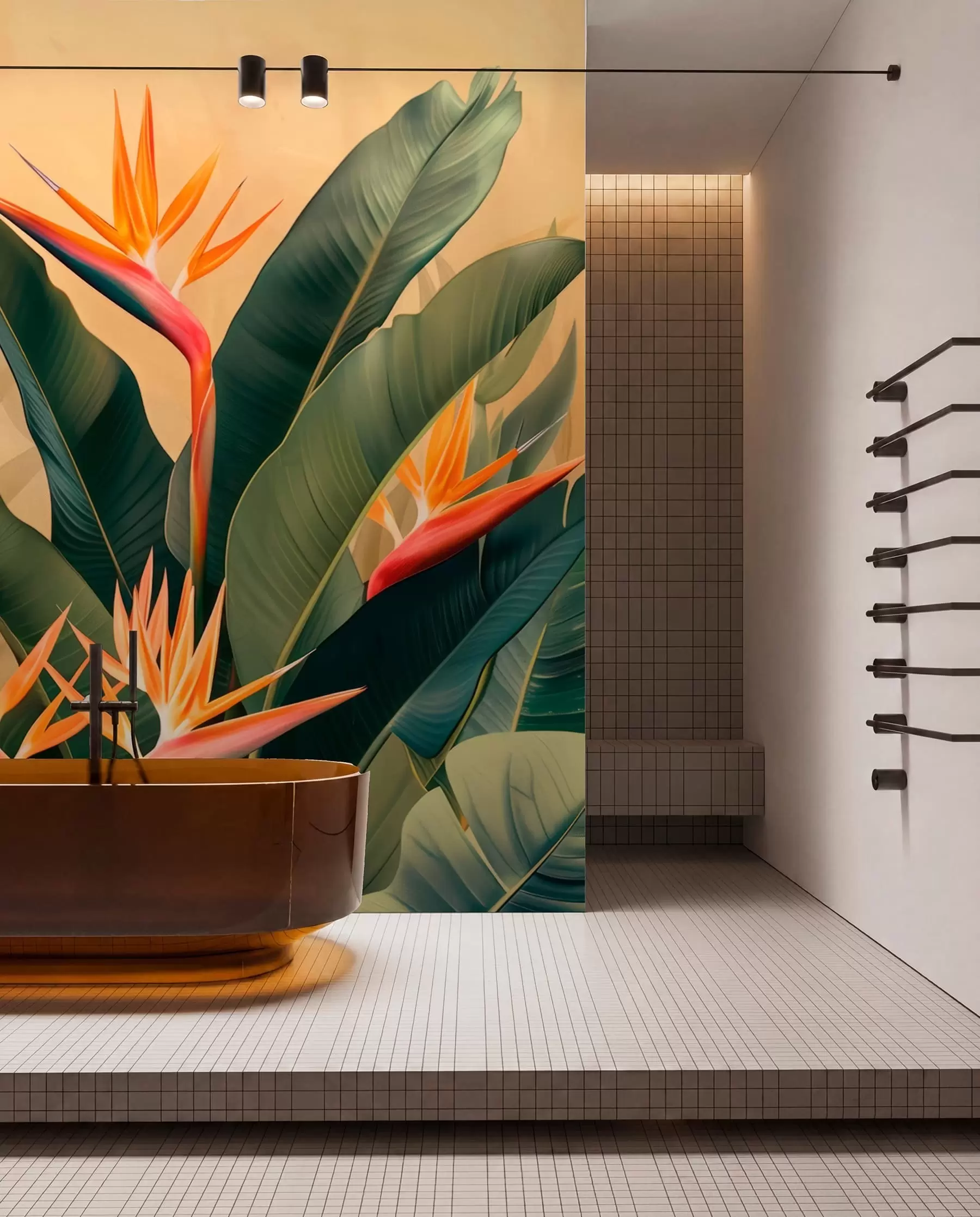 peintures murales Floraison tropicale chaleureuse w01484