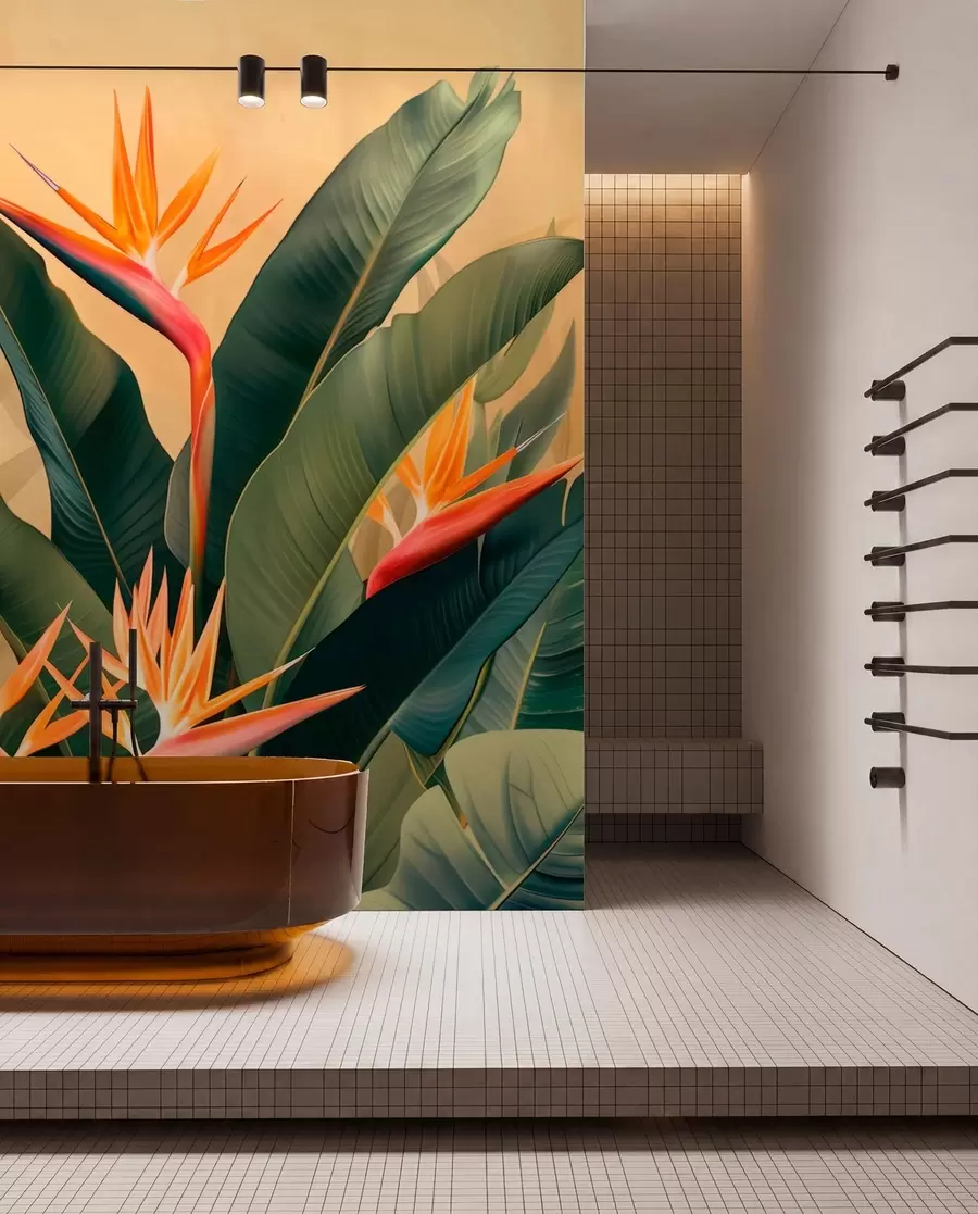 wall murals Warm tropical bloom w01484