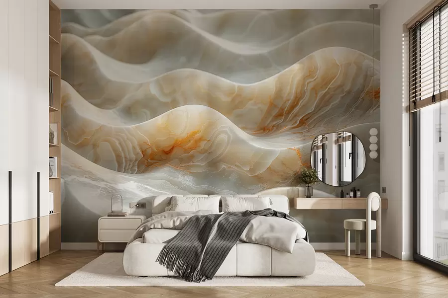 murales Ondas de mármol en colores beige w01488