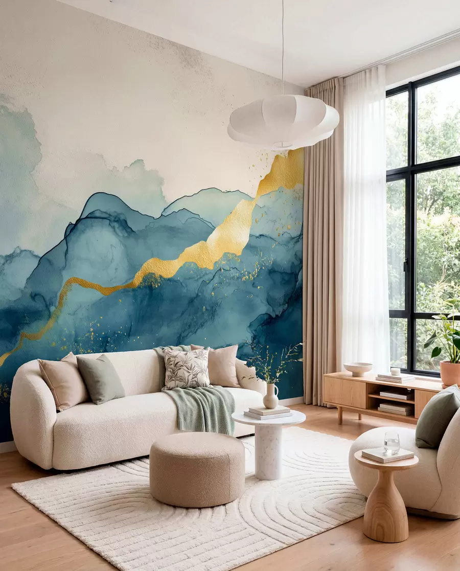 Wall Mural Photo Wallpaper Vintage emerald watercolor composition w01362