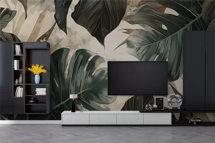 peintures murales Grandes feuilles w00999