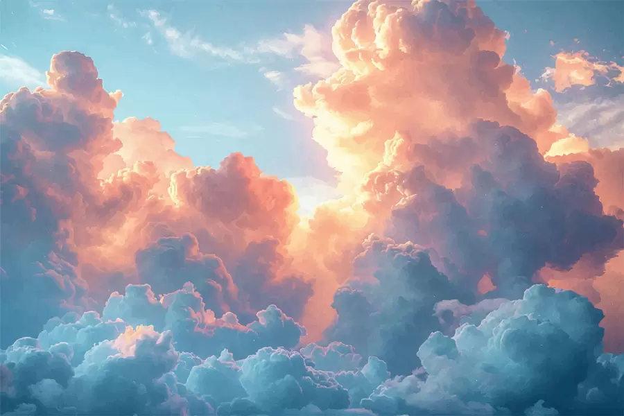 murales Nubes de colores w01509