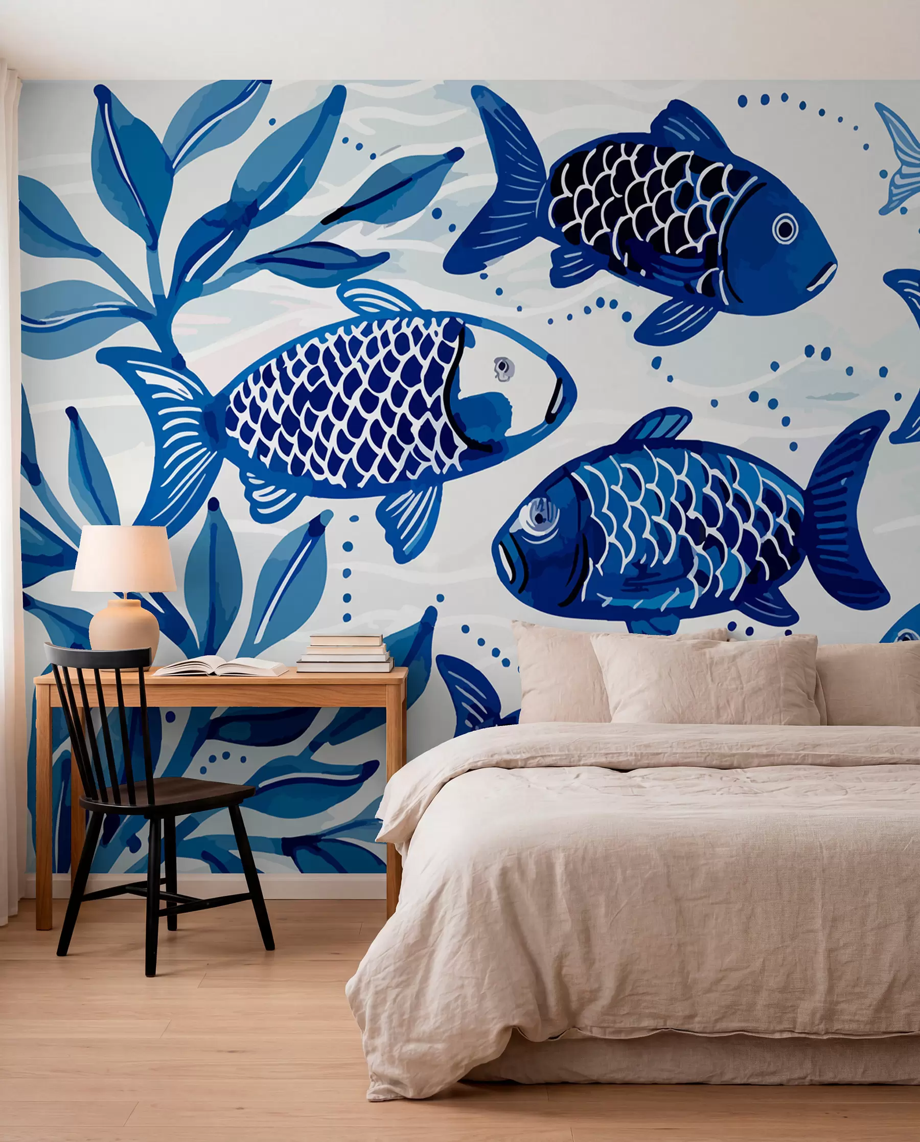 Wall Mural Photo Wallpaper Blue fish w01062