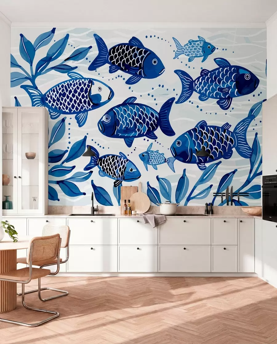 wall murals Blue fish w01062