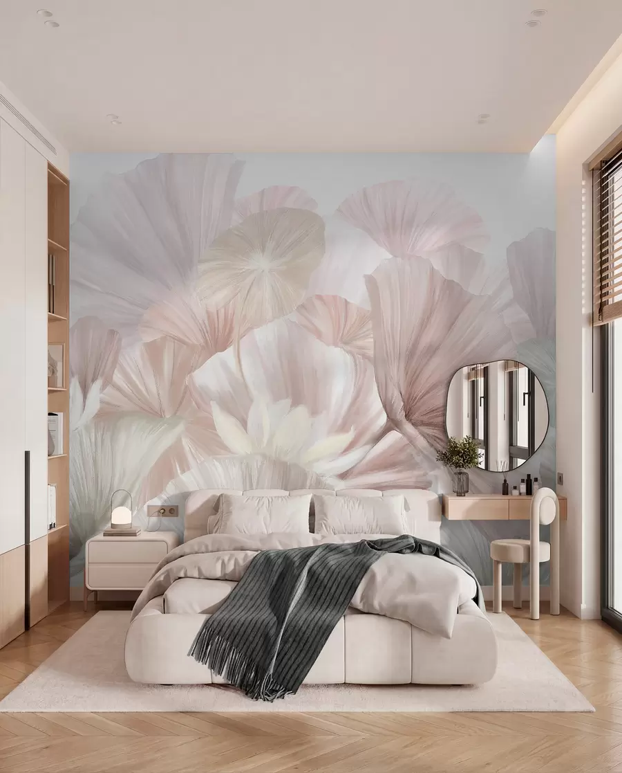 Wall Mural Photo Wallpaper Petal Fans in Blush w08265v1