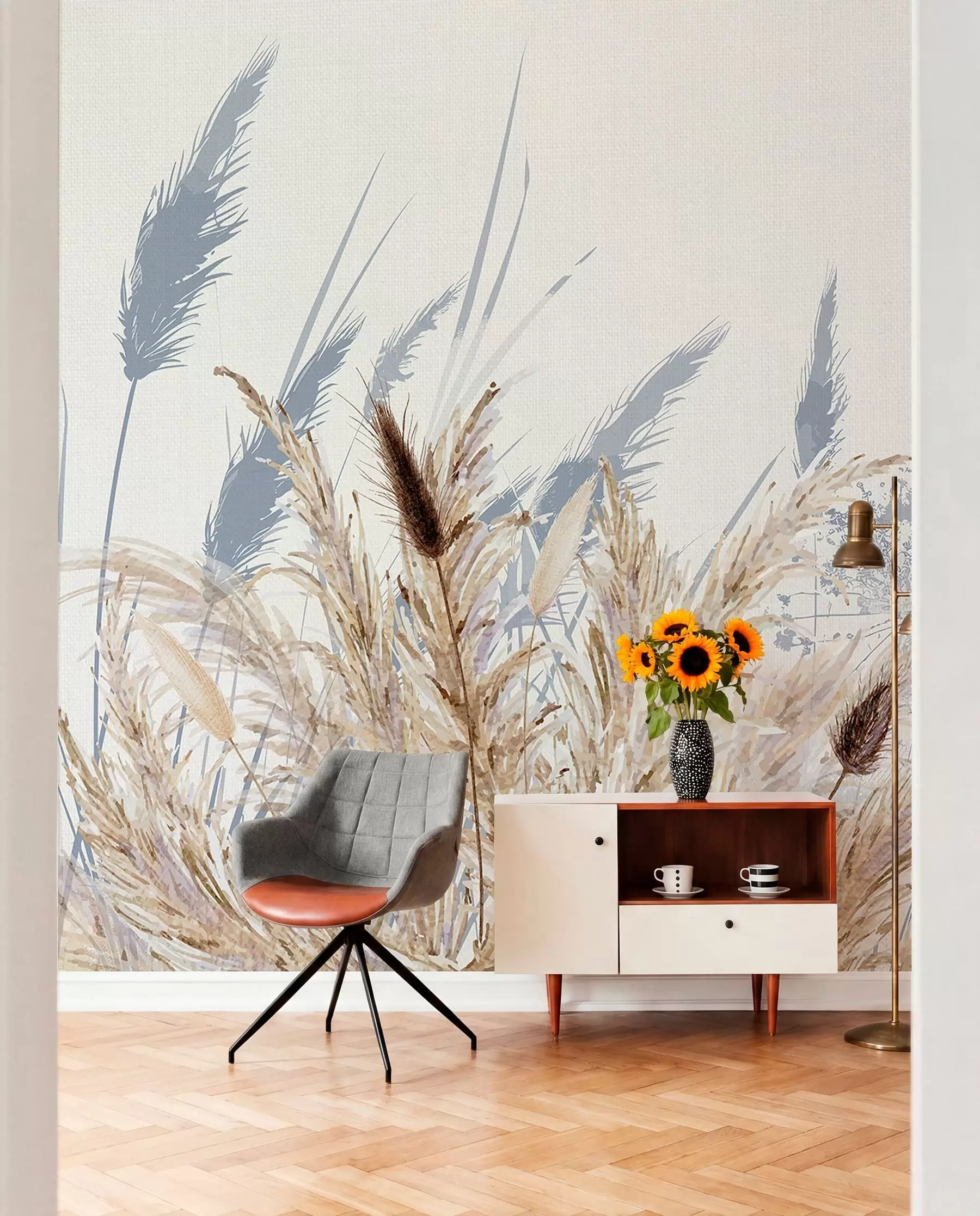 Wall Mural Photo Wallpaper Grassland Sketch w08282