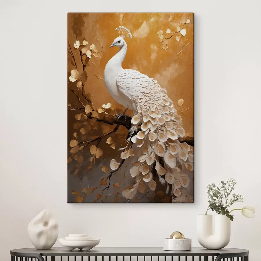 murales Pavo real blanco s40636