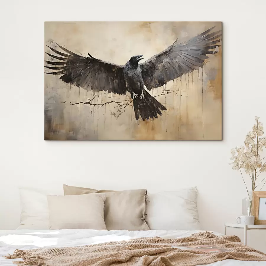 murales El cuervo negro extendió sus alas s40809