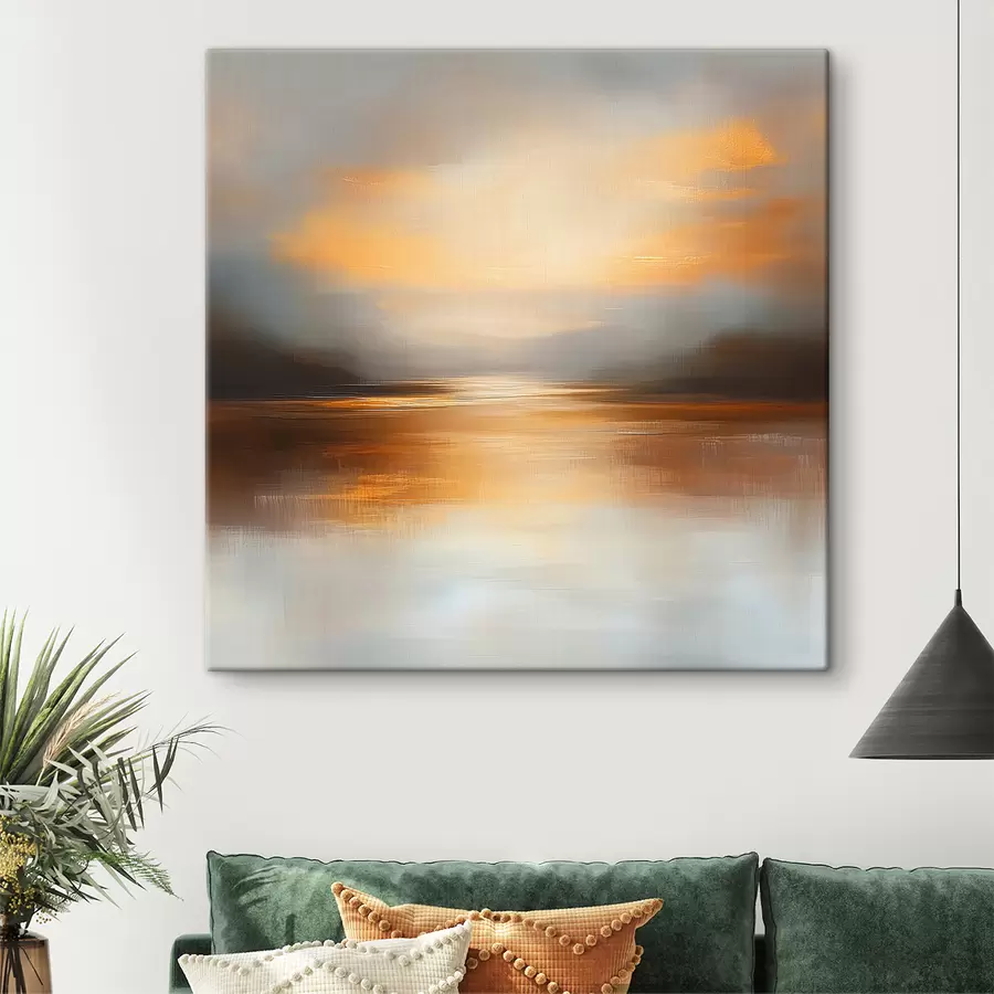 wall murals Abstract landscape with sunset  s40738