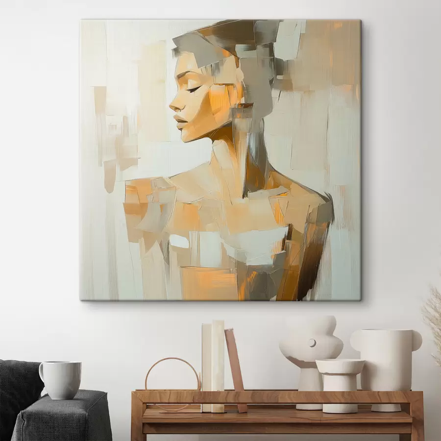 wall murals Abstraction of a woman with brush strokes s40739