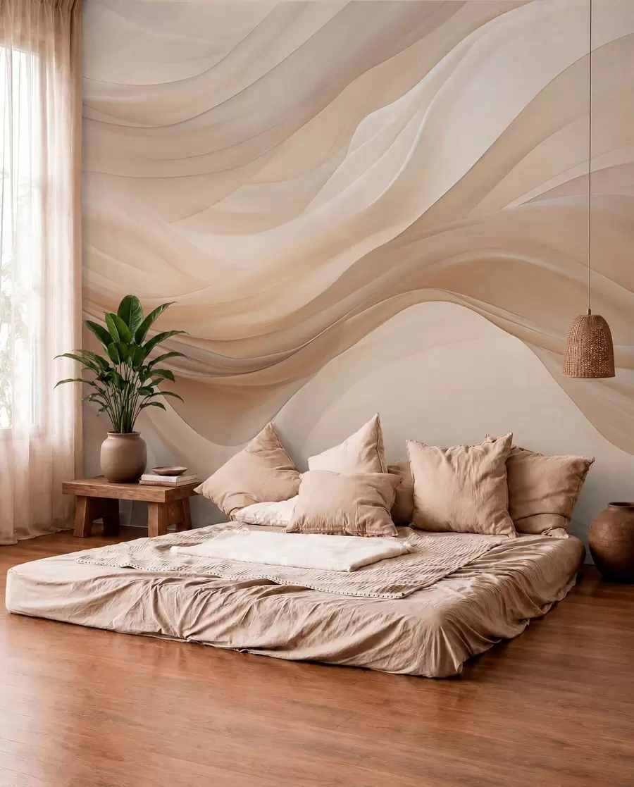 peintures murales Fond beige délicat w01641