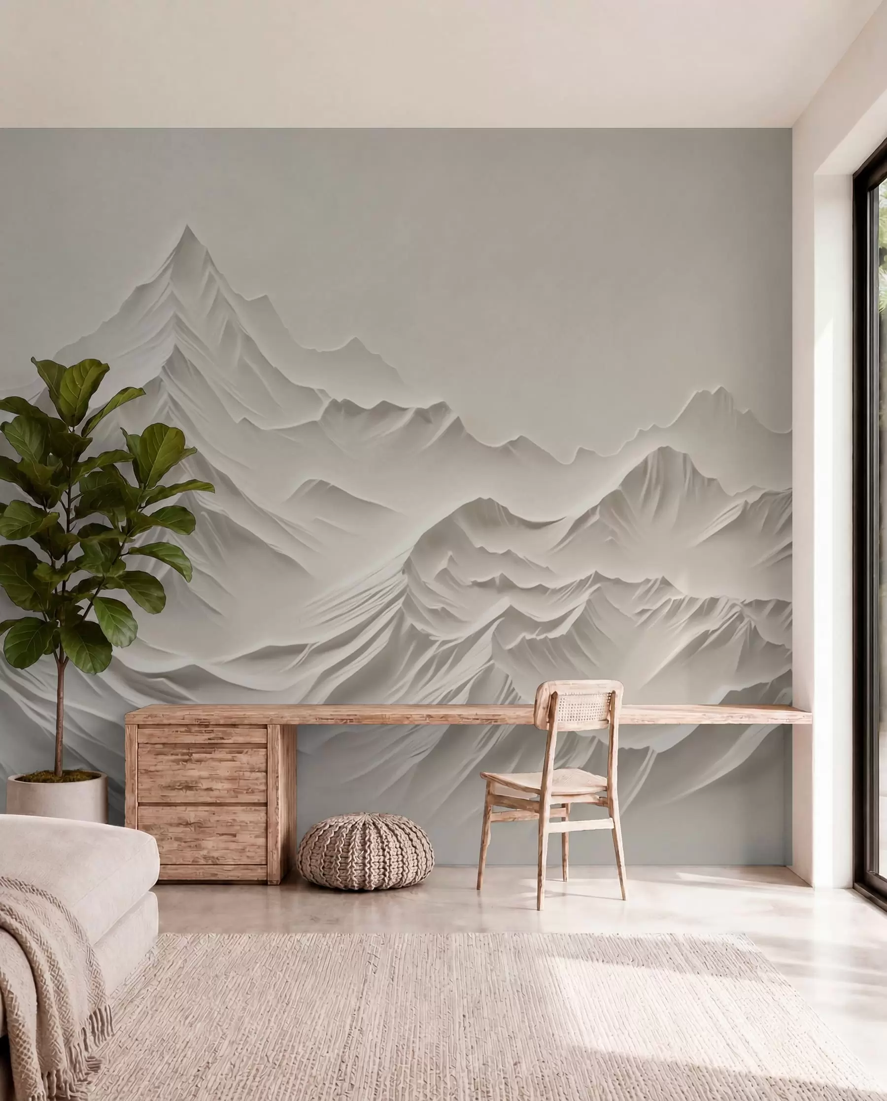 wall murals Gray mountains w01644