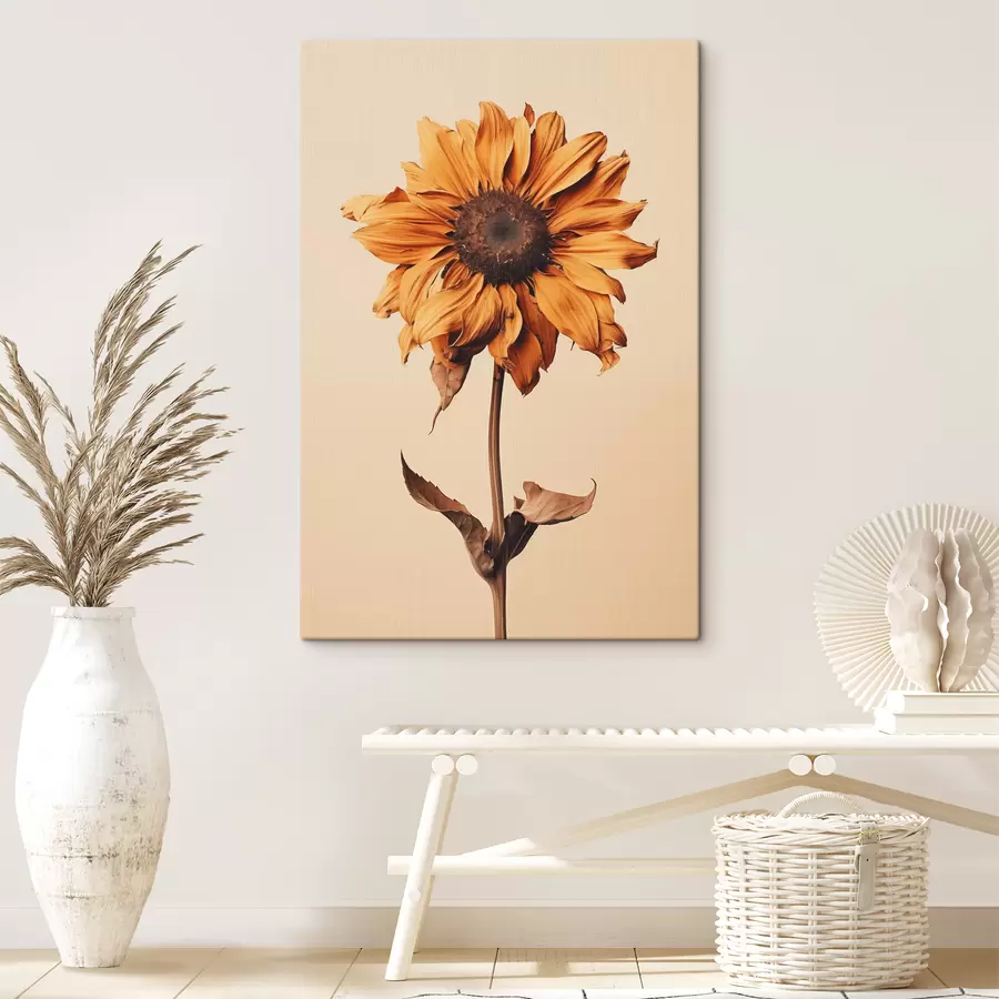 murales Flor seca con pétalos amarillos minimalismo s40882