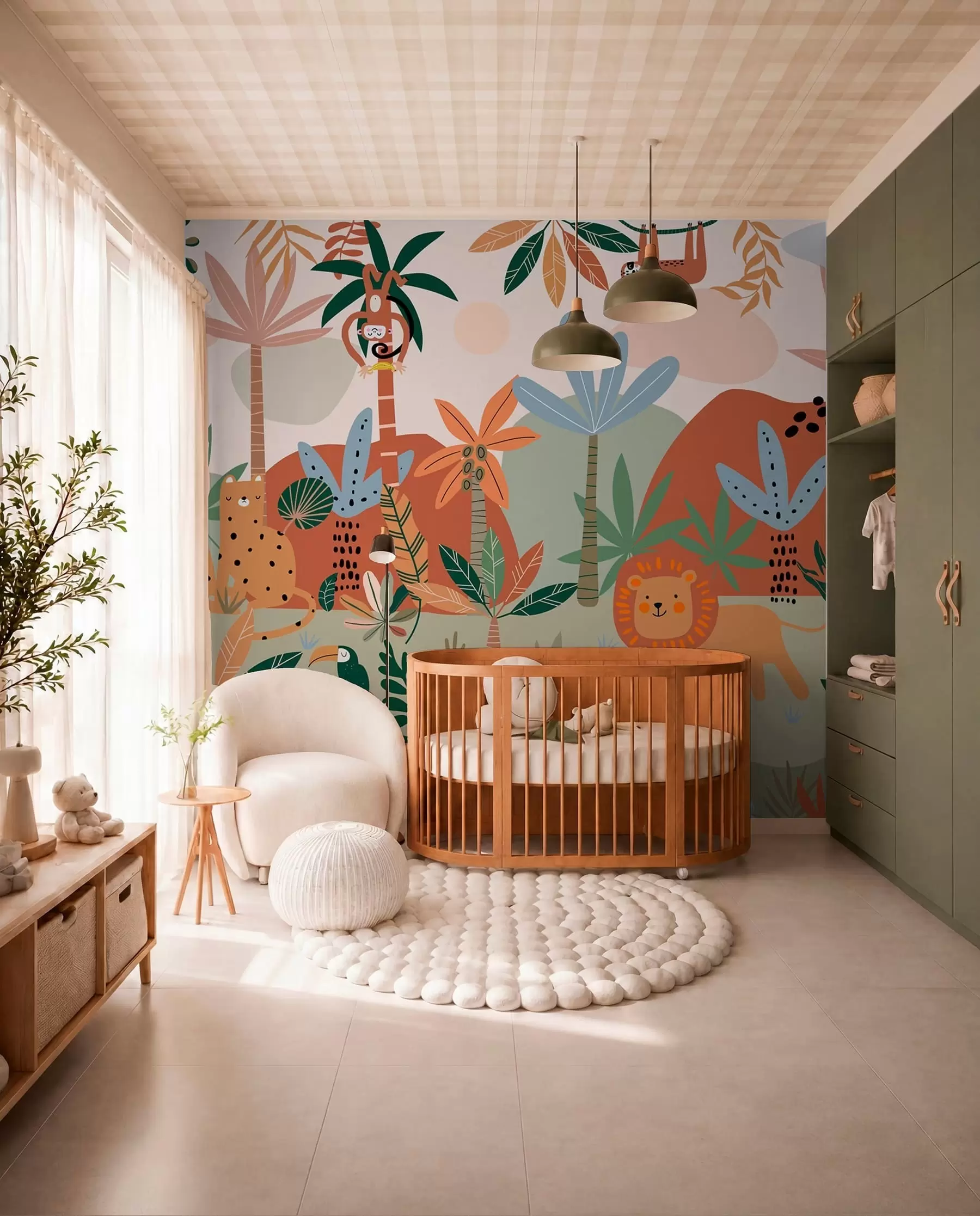 Wall Mural Photo Wallpaper Jungle Patchwork w01720