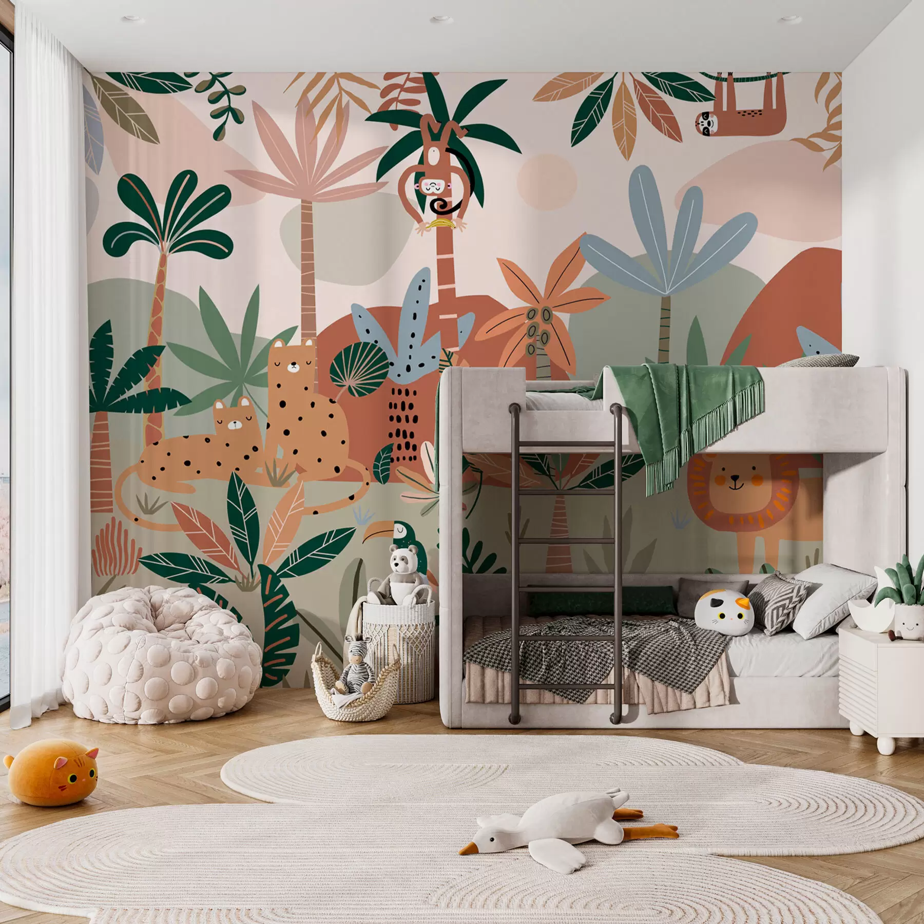 wall murals Jungle Patchwork w01720