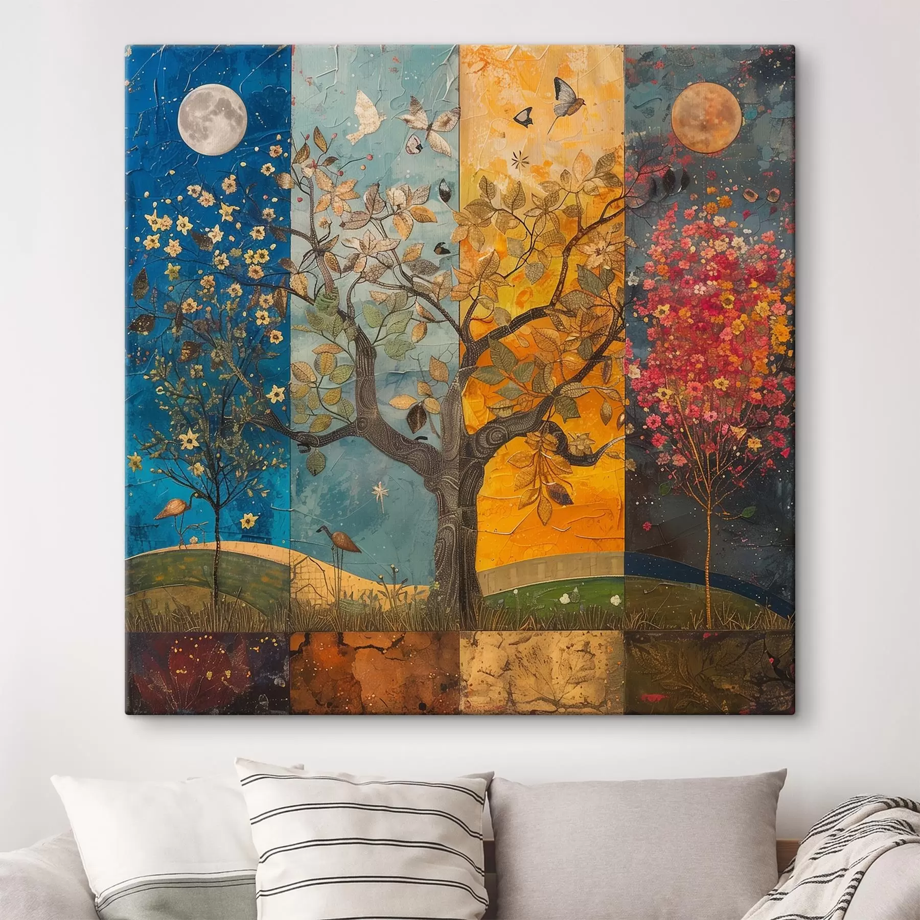 wall murals Watercolor collage seasons s40921