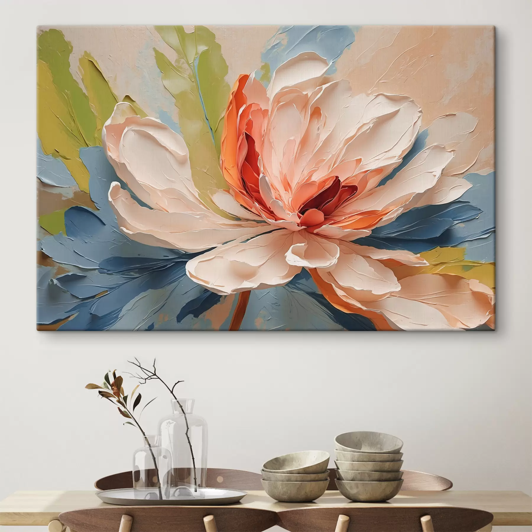 wall murals Abstract flower in oil s40856