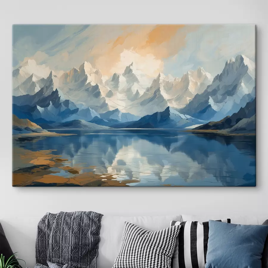 murales Lago y montañas nevadas s40861