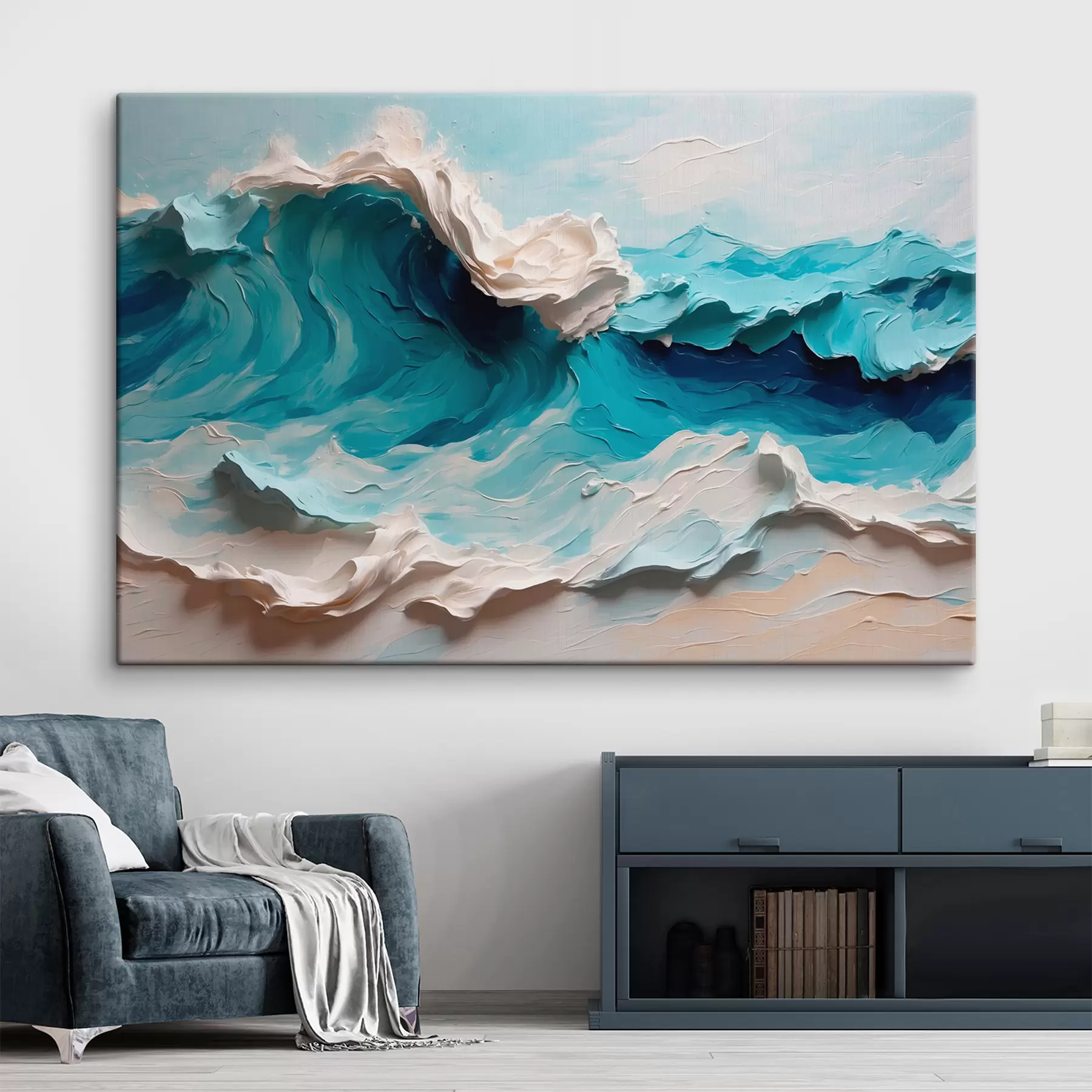 wall murals Abstract sea wave in oil s40867