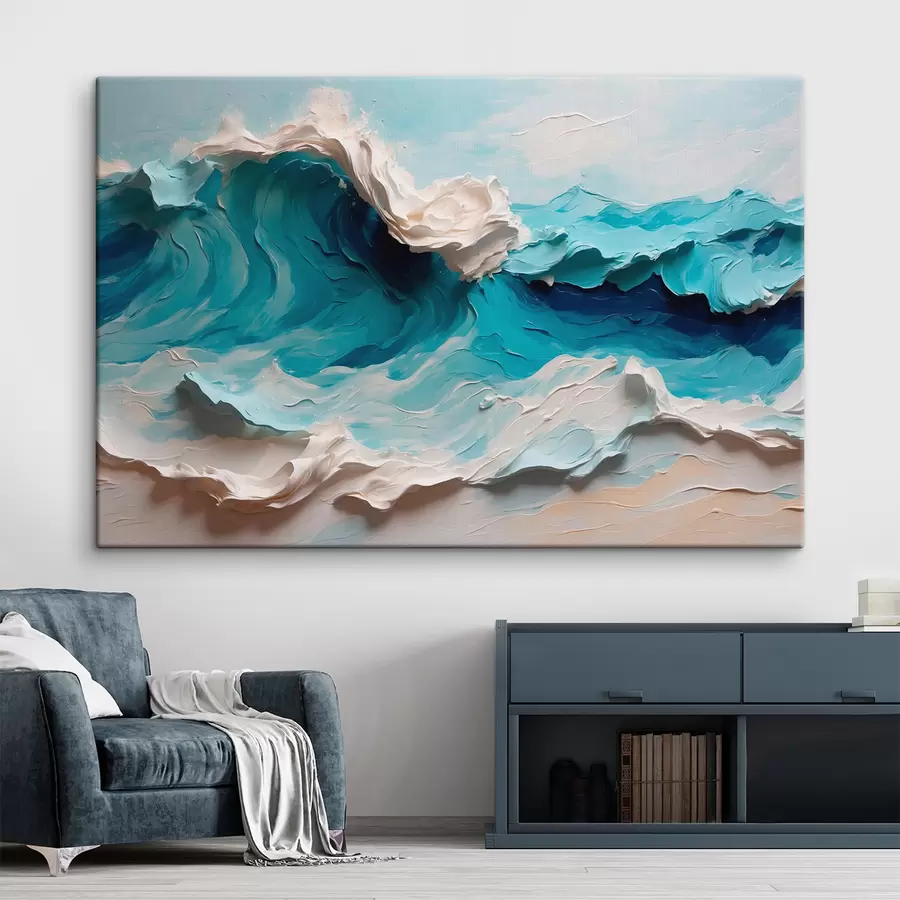 wall murals Abstract sea wave in oil s40867