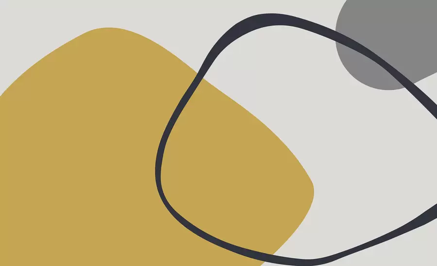 peintures murales Formes géométriques jaunes et grises sur fond clair w01687