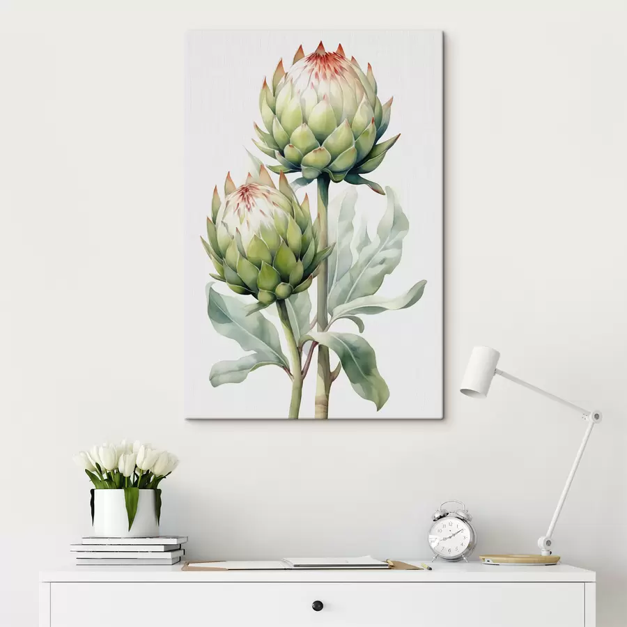 murales Acuarela de rama de alcachofa s41008