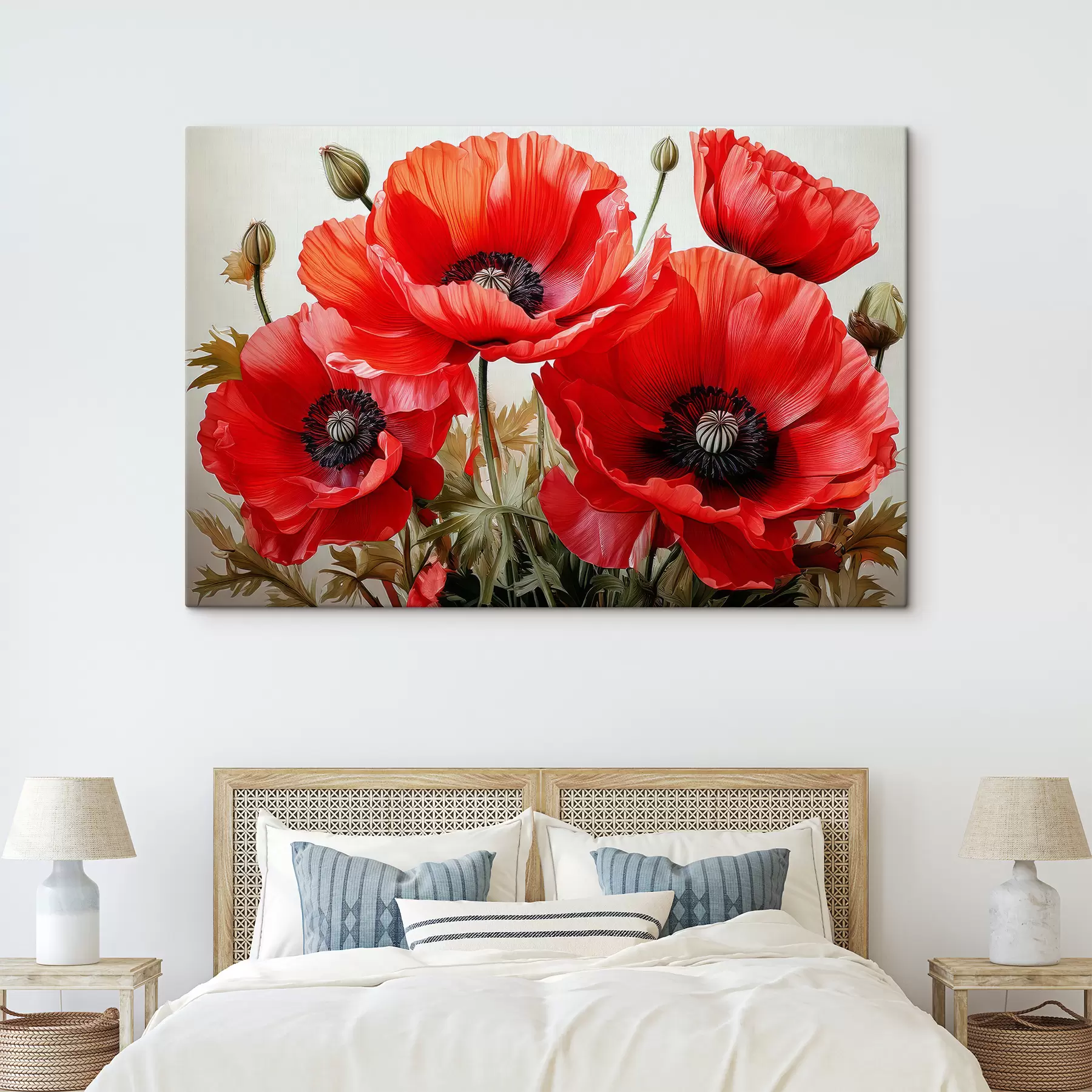 wall murals large red poppies s41107