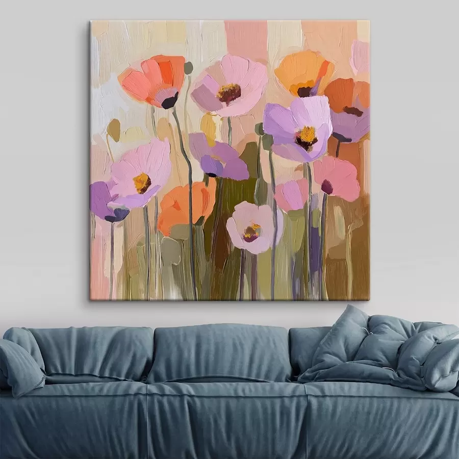 murales Pintura acrílica de amapolas otoñales s41158