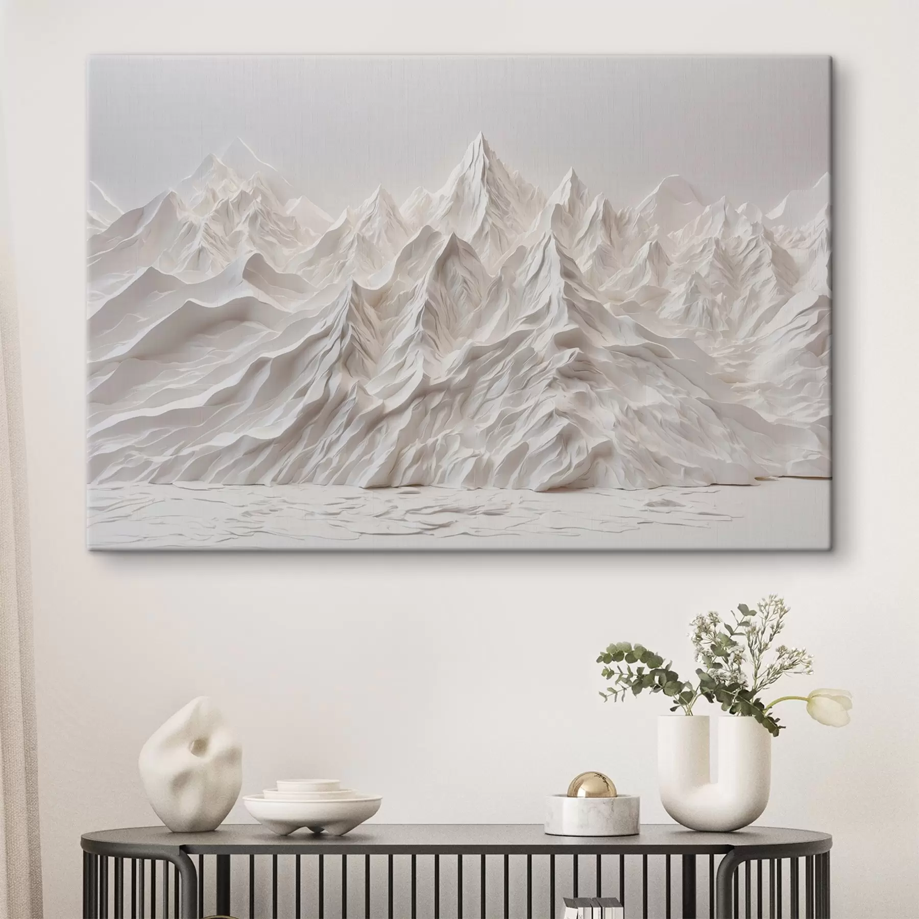 wall murals White abstract mountains s41037