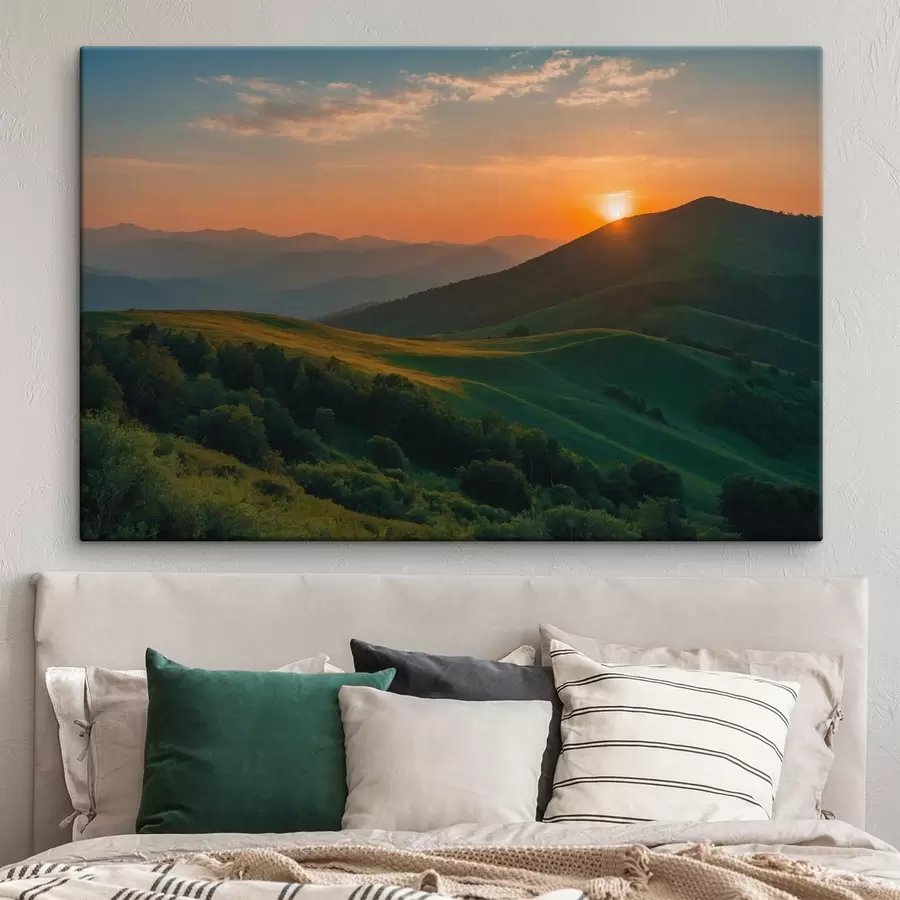 wall murals View from the mountain at sunset s41045