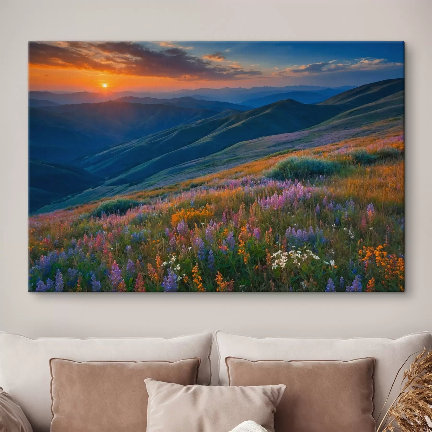 wall murals Flowers on the mountains s41048