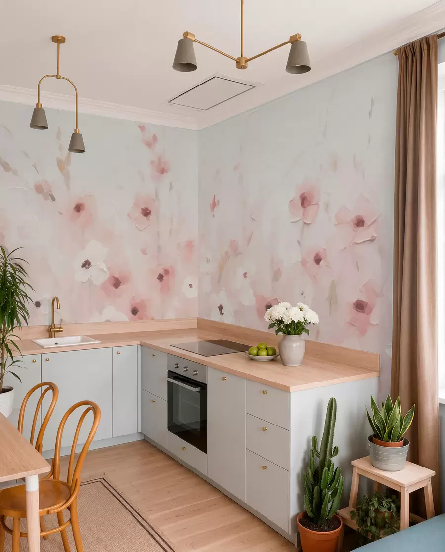 wall murals Gentle flowers w01818