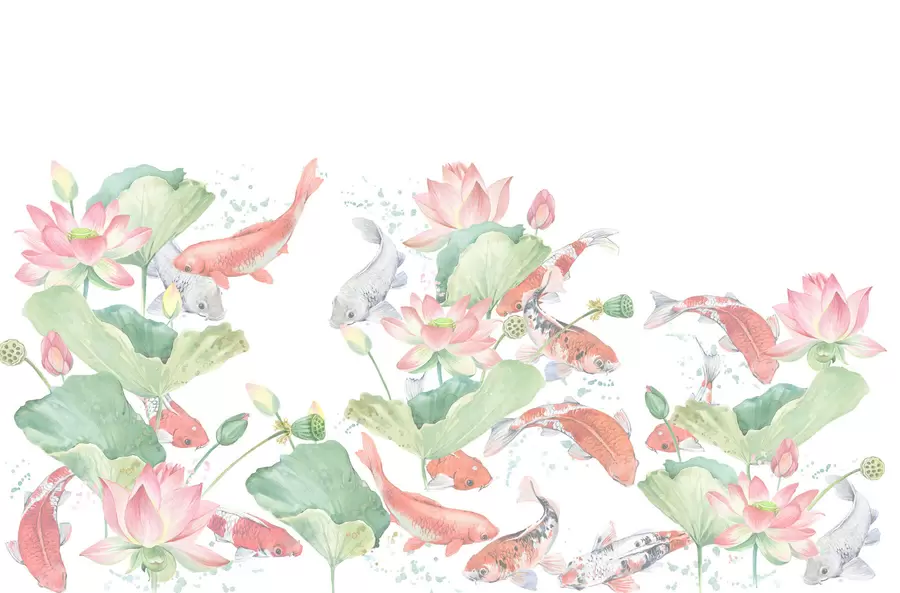 murales Pez koi japonés w01821v1