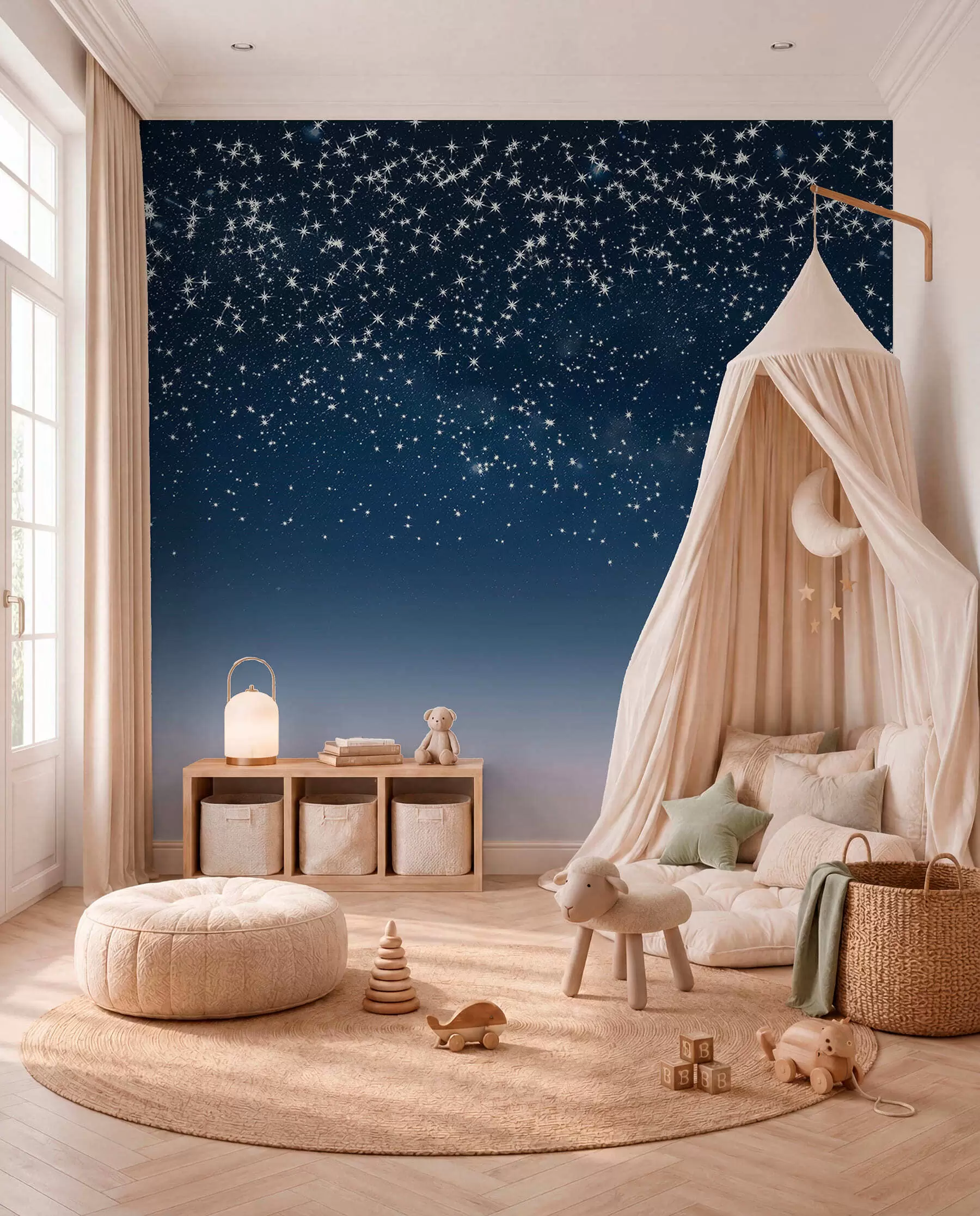 Wall Mural Photo Wallpaper A Fall of Stars in Blue w01797