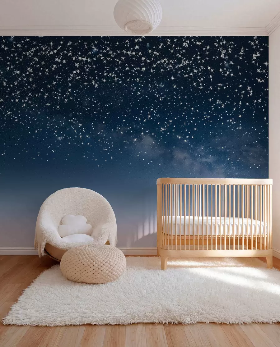 murales Lluvia de estrellas en azul w01797