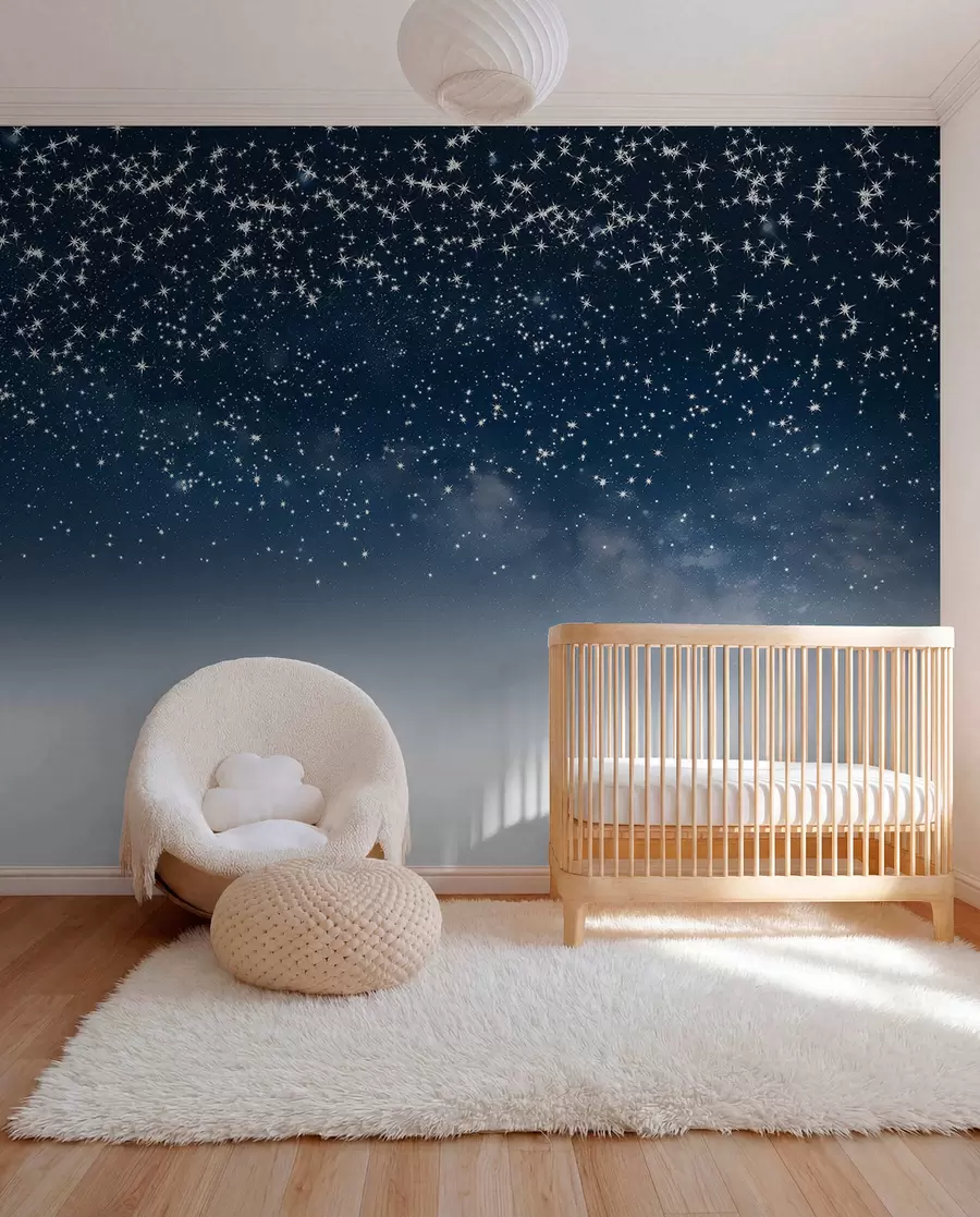 wall murals Starry night sky, soft gradient, cosmic, constellations w01797v1