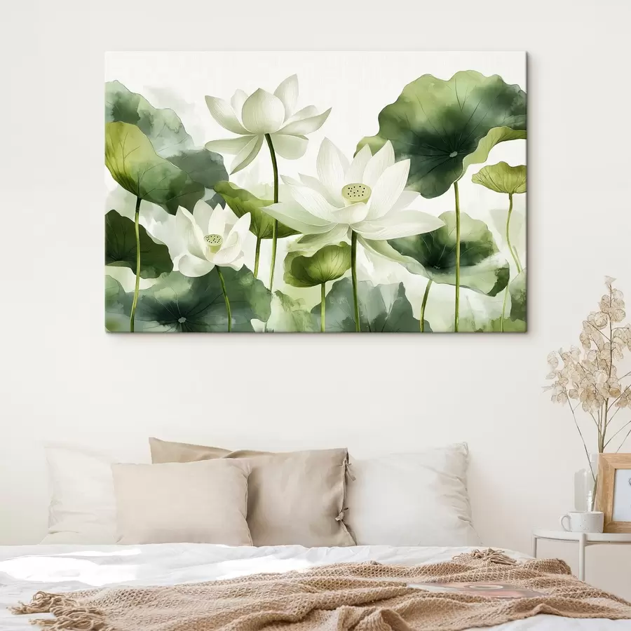 wall murals Beautiful watercolor lotus flowers s41227