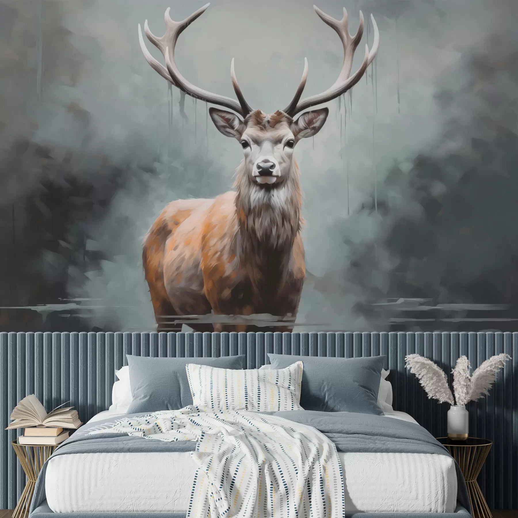 Wall Mural Photo Wallpaper Elegant deer in the fog w01796