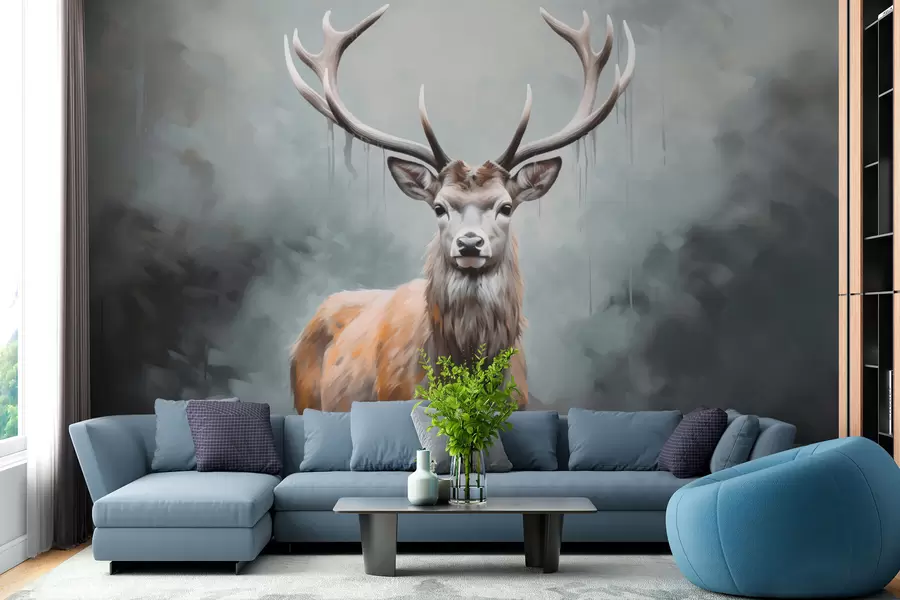 Wall Mural Photo Wallpaper Elegant deer in the fog w01796